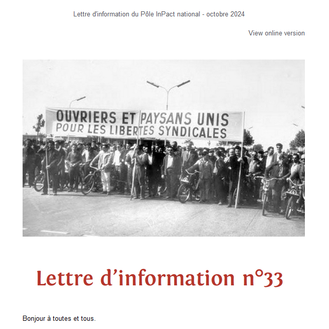 Lettre d'information n°33, octobre 2024